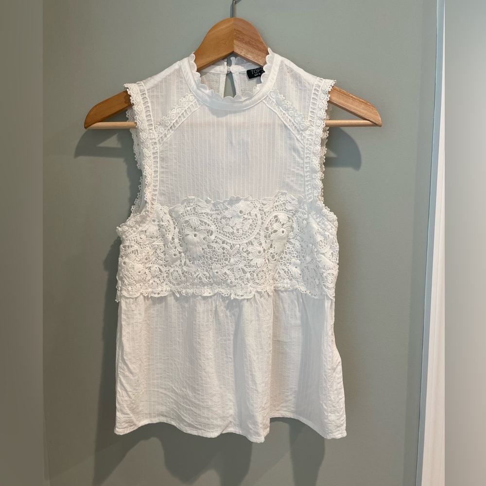 Topshop Embroidered Detail‎ Top-Size 4
